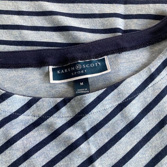 T-shirt dress a line navy blue light blue size M - Picture 9 of 10